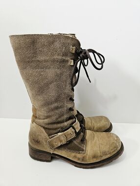 Bos & Co. Petone Leather Boots Size 40 US 9 - 9.5 Green Knee High